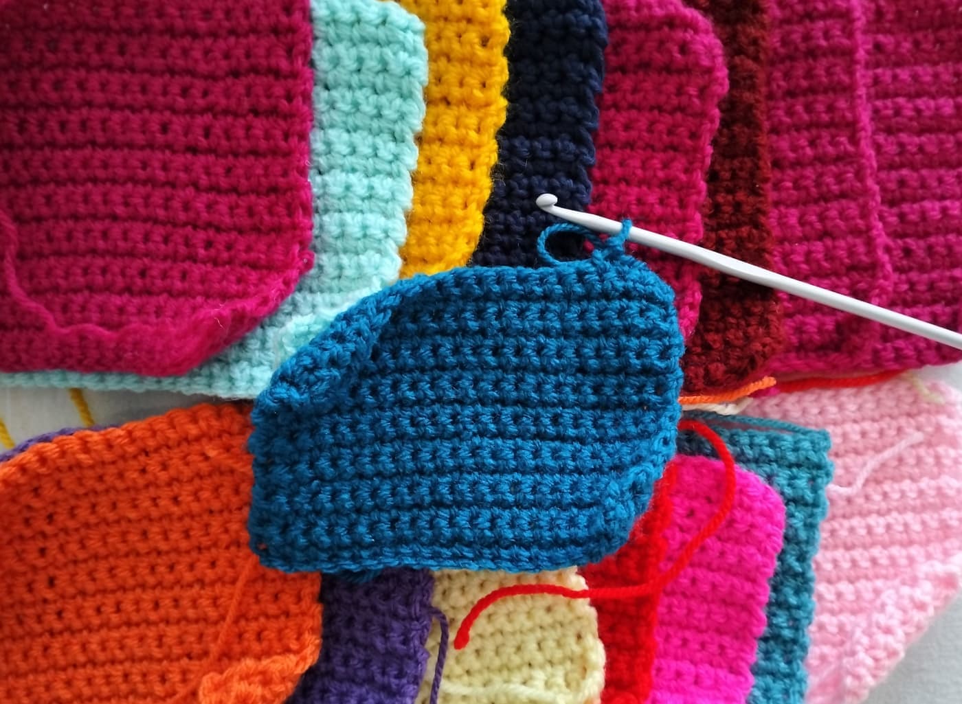 Bright patchwork squares in assorted colors